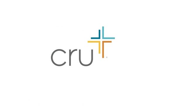 The logo features the word "cru" in gray lowercase letters, with a multicolored cross above it composed of four segments in blue, yellow, orange, and teal on a white background.