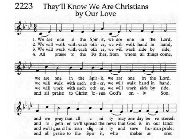 Sheet Music for the song "They'll Know We Are Chrsitian by Our Love"