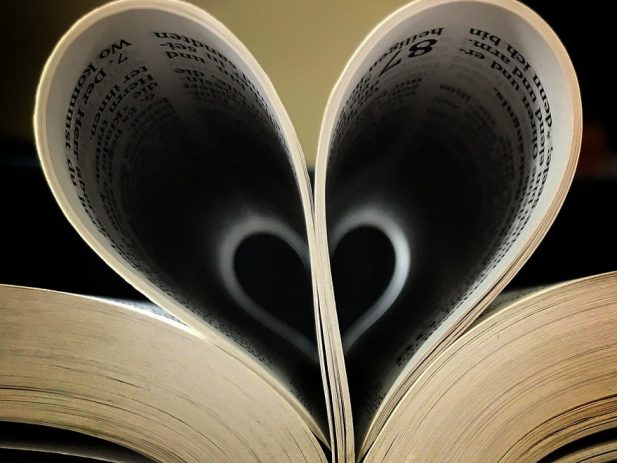 Bible with Pages shaped in a heart