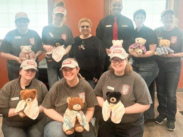 Burlington, WI Team with Knit Teddy Bear Sweaters