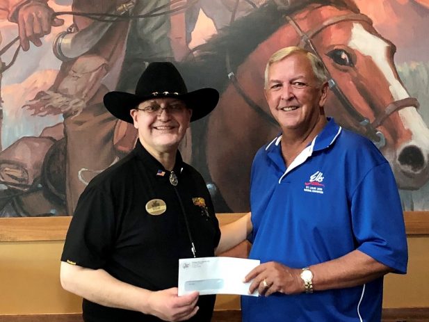 Steve Kilian Portage Receiving Check for Vets Pay It Forward Donation 2