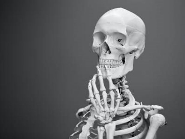 skeleton in thinking pose