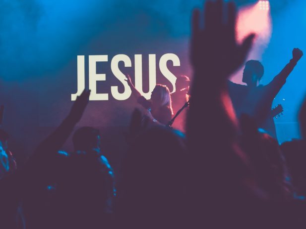 Christian Concert with "Jesus" on the screen