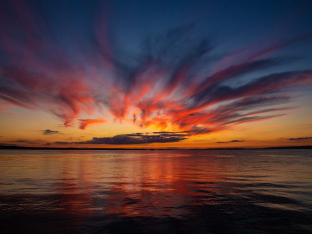 Sunset over the ocean