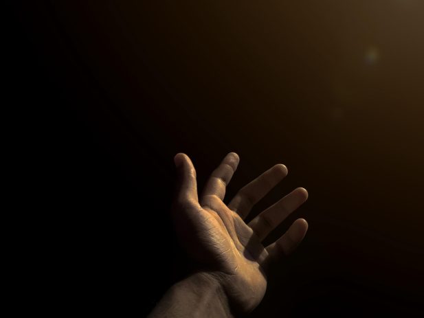 Open hand reaching out.