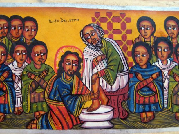 Picture of jesus washing the disciples feet