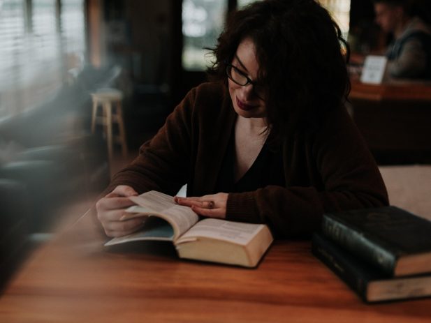 Woman Studying from the Bible
