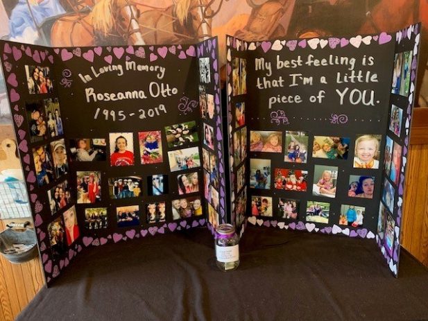 Memorial Board for former Winterset PR Employee