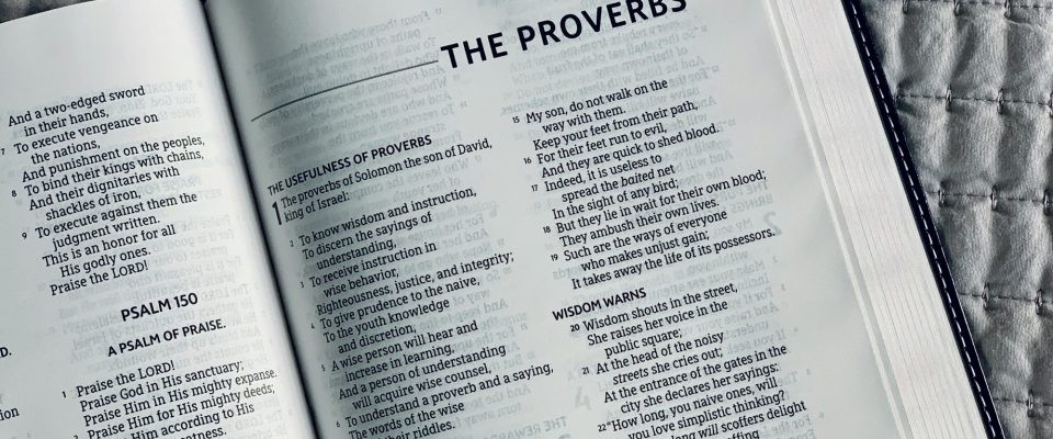 Bible open to Proverbs.
