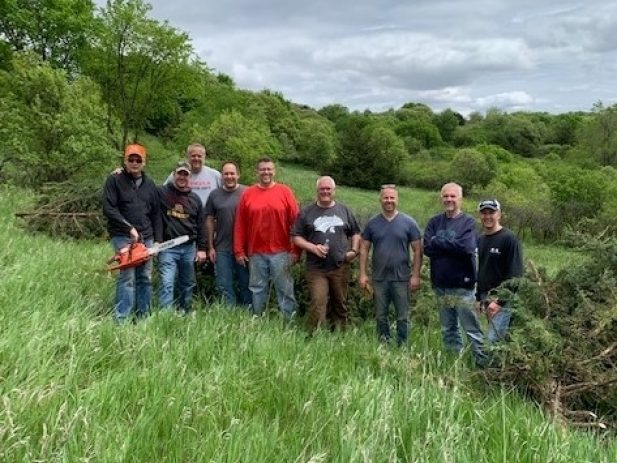 Pizza Ranch Leaders with Cut Down Trees