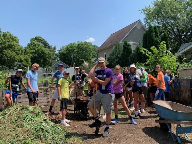 Youth Group helping in garden